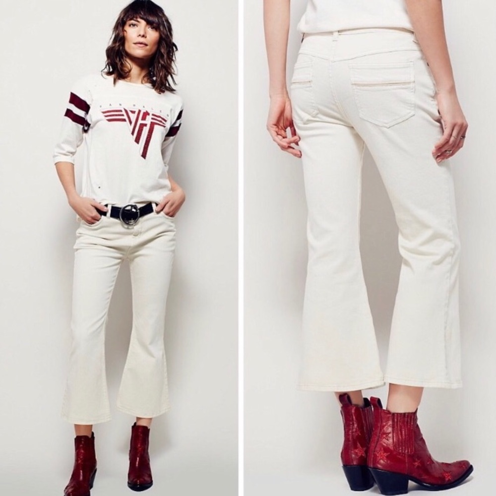 Free People Chloe Crop Kick Jeans 25